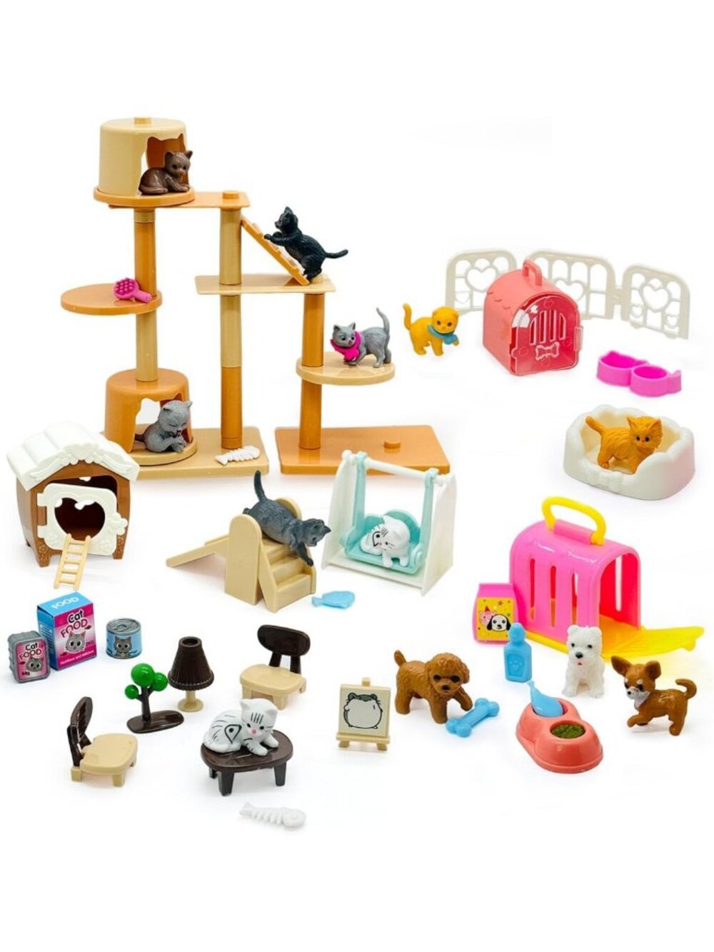 60PCS Realistic Animal Figures Playset - Educational Pet Toys for Kids 3+ Role